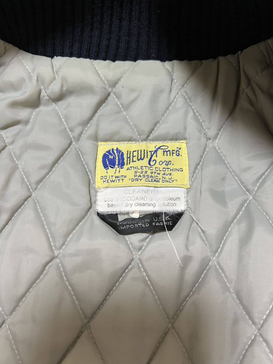 ヒューイット バックドロップ　袖革 スタジャン size 40 HEWITT BACK DROP ワッペン