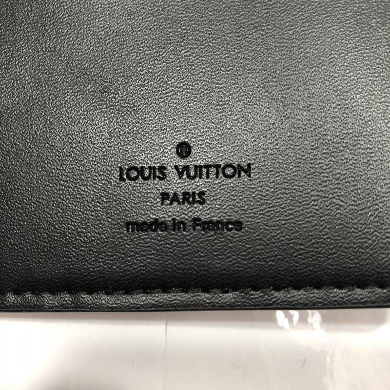 【中古】LOUIS VUITTON ルイ・ヴィトン N63010 ダミエアンフィニ ポルトフォイユ・ブラザ ブラック 型押し 二つ折り 長財布[240024403309]_画像7