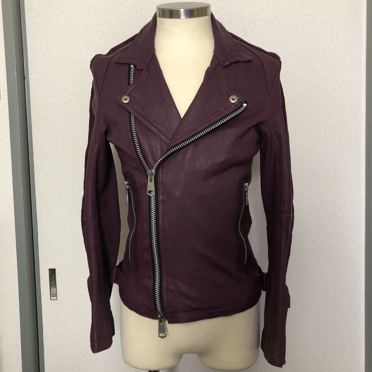 人気商品】 ライダースジャケット ボルドー レザー トルマ 革ジャン