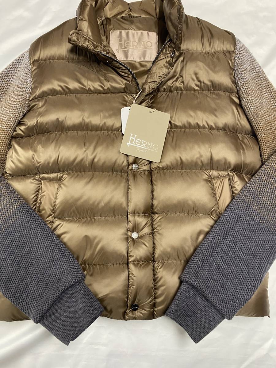 ヘルノ スウェットダウンパーカー ブルゾン JP00001UR50017 8160ブラウン HERNO RESORT 52サイズ_画像6