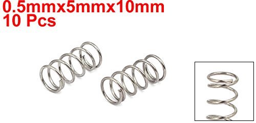 uxcell 圧縮バネ 304ステンレス製 サイズ0.5mmx5mmx10mm シルバートーン 10個入_画像2