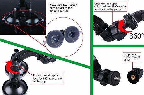 Smatree 吸盤式車載カメラマウント Gopro Hero 11/10/9/8/7~3/Max，DJI Osmo Action3/2/Pocket2，Apexcam，Insta360などに適用 gopro_画像4