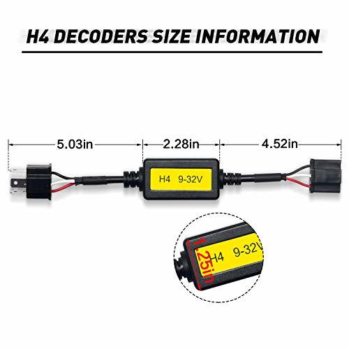 RCP H4/HS1/HB2/9003 Hi/Lo 兼用 led化対策 球切れ警告灯/走行中チラつき/不点灯 キャンセラー ユニット 9V/12V BWM ヘッドライト 改装用_画像4