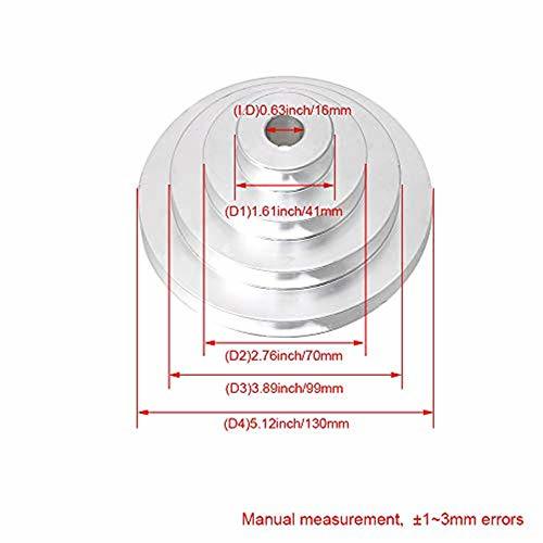 Kaittyoffice タイミングベルト ベルトプーリー 4スロット Aタイプ Vベルト モーターシャフトドライブ用 16mm アルミニウム製_画像6