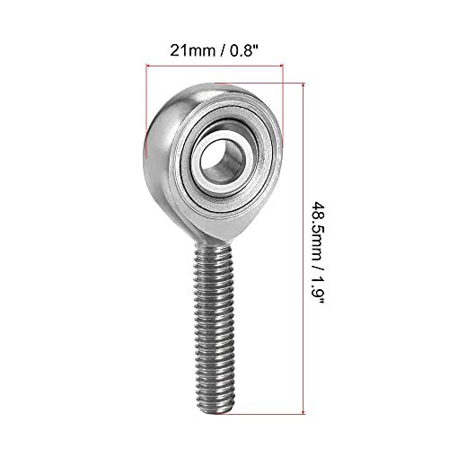 uxcell ロッドエンドベアリング SSI6T/K ステンレス鋼 6 mmボア M6x1 オスネジ 右手 2個_画像2