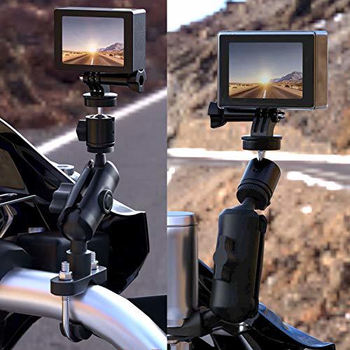 Akozon オートバイバイクカメラホルダー アルミニウム合金 360°調整可能なレコーダー マウントスタンド_画像3