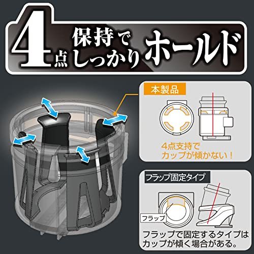 カーメイト 車用 ドリンクホルダー クワトロ レザー調 グレーステッチプリント DZ343_画像3