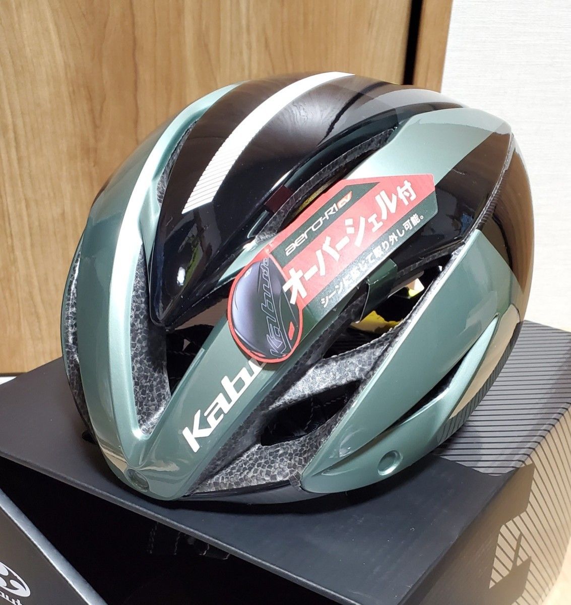 OGK AERO-R1 CV G-1 サイズS/M メタリックグリーン 自転車 ヘルメット