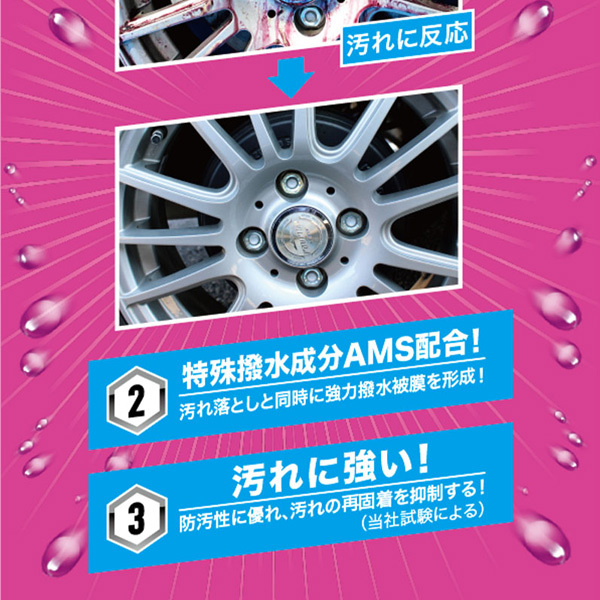 ホイール パープルワン ホイールクリーナー コート 1000071 鉄粉落とし 汚れ分解除去 洗車 撥水コーティング シーシーアイ/CCI W-227 ht_画像3