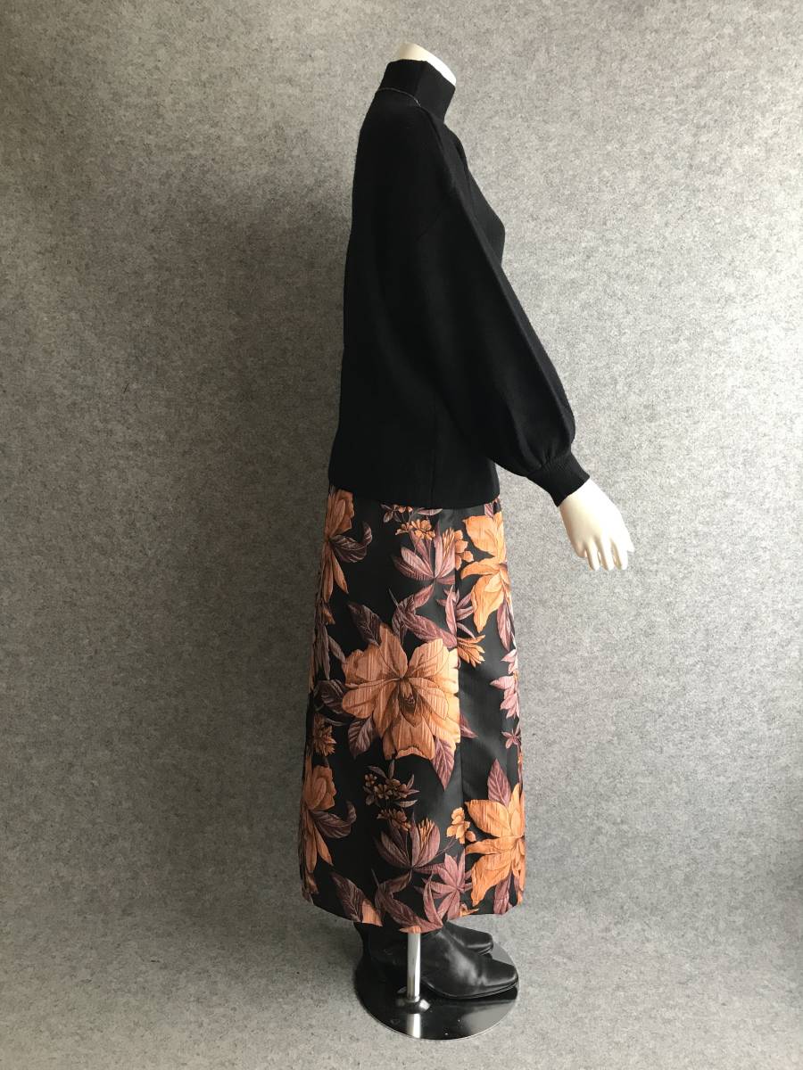 ◆新品◆*『ぱっと花咲く』*フラワージャガード*ロングスカート*Orange*_画像4