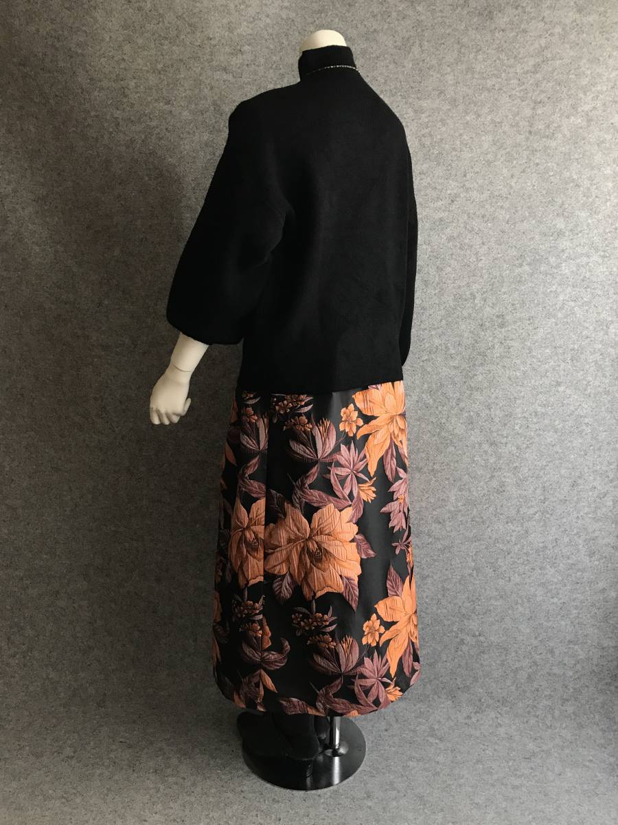 ◆新品◆*『ぱっと花咲く』*フラワージャガード*ロングスカート*Orange*_画像7