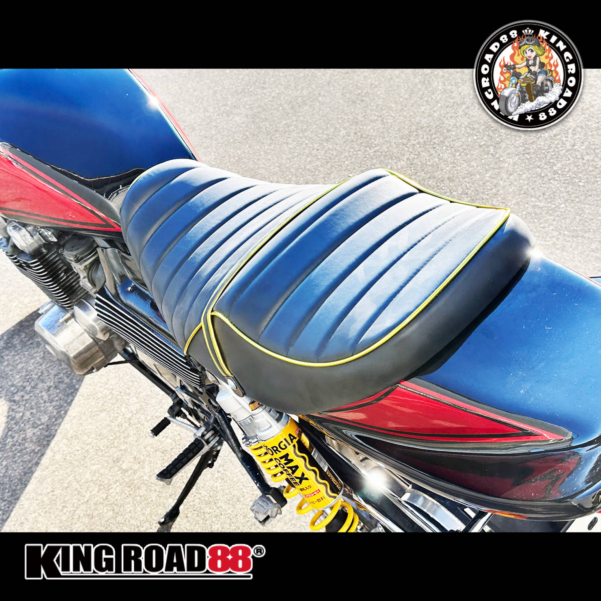 カワサキ ゼファー400 Ⅱ型後期 / ZR400Cタックロールシートあんこ抜き-