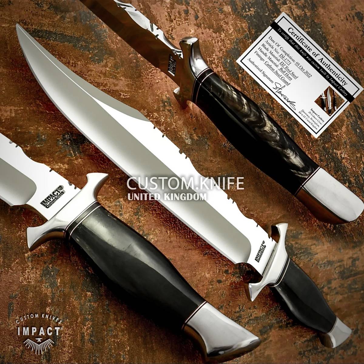 大人気安い】 ヤフオク! - 全長44.7cm イギリス IMPACT製 ダマスカス鋼