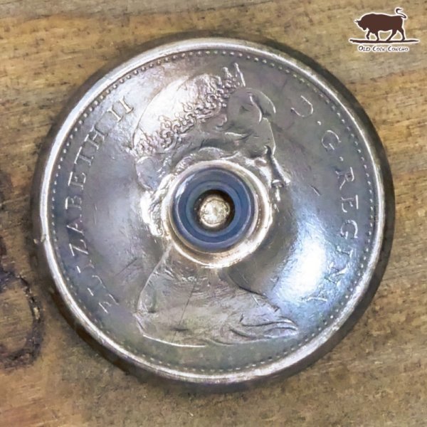 ◆コンチョ ネジ式　カナダ　5セント　ビーバー　燻し　20.5mm　コイン　ボタン　パーツ_画像2