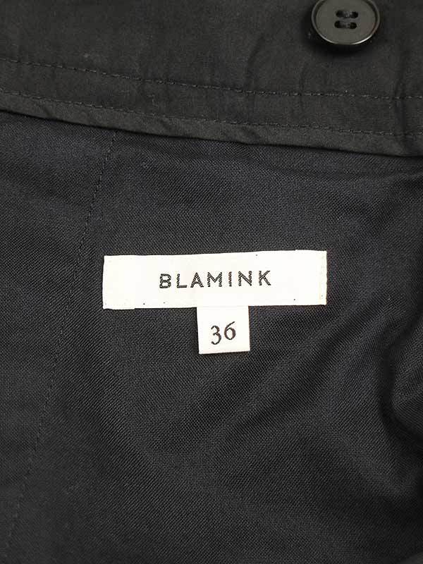 BLAMINK ブラミンク コットンシルクワイドタックパンツ ブラック サイズ:36 レディース_画像3