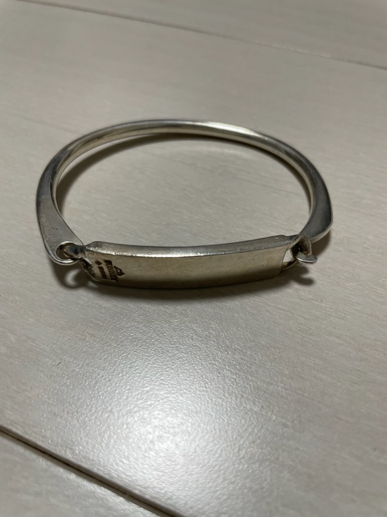 名作 BUNNEY Identity Gate Bangle シルバー プレート バングル