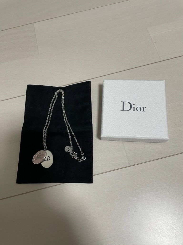 名作 Christian Dior フラワー 花 シルバー ペンダント ネックレス ディオール