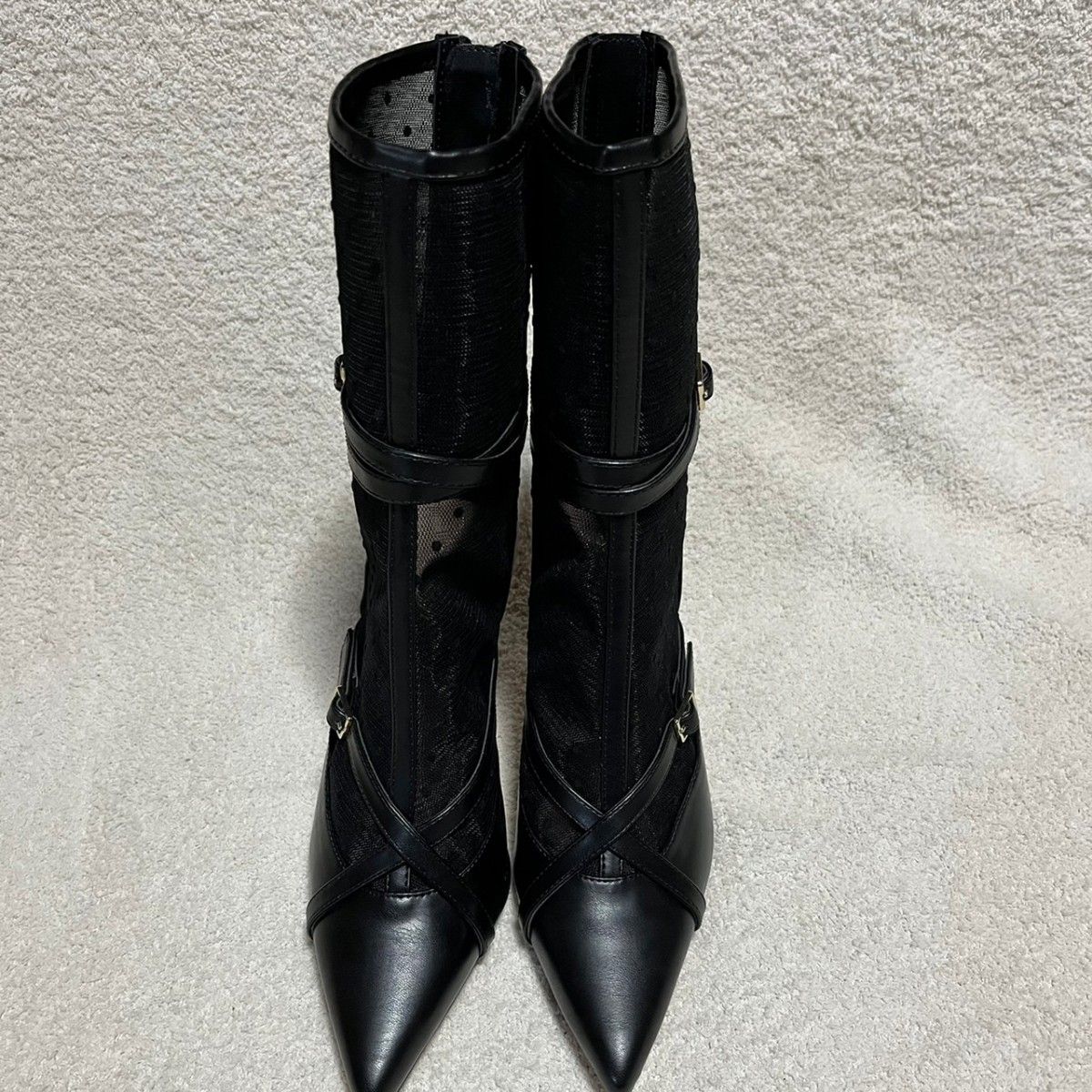 高品質の人気 Her lip to dress 新品ダブルベルトアンクルブーツ