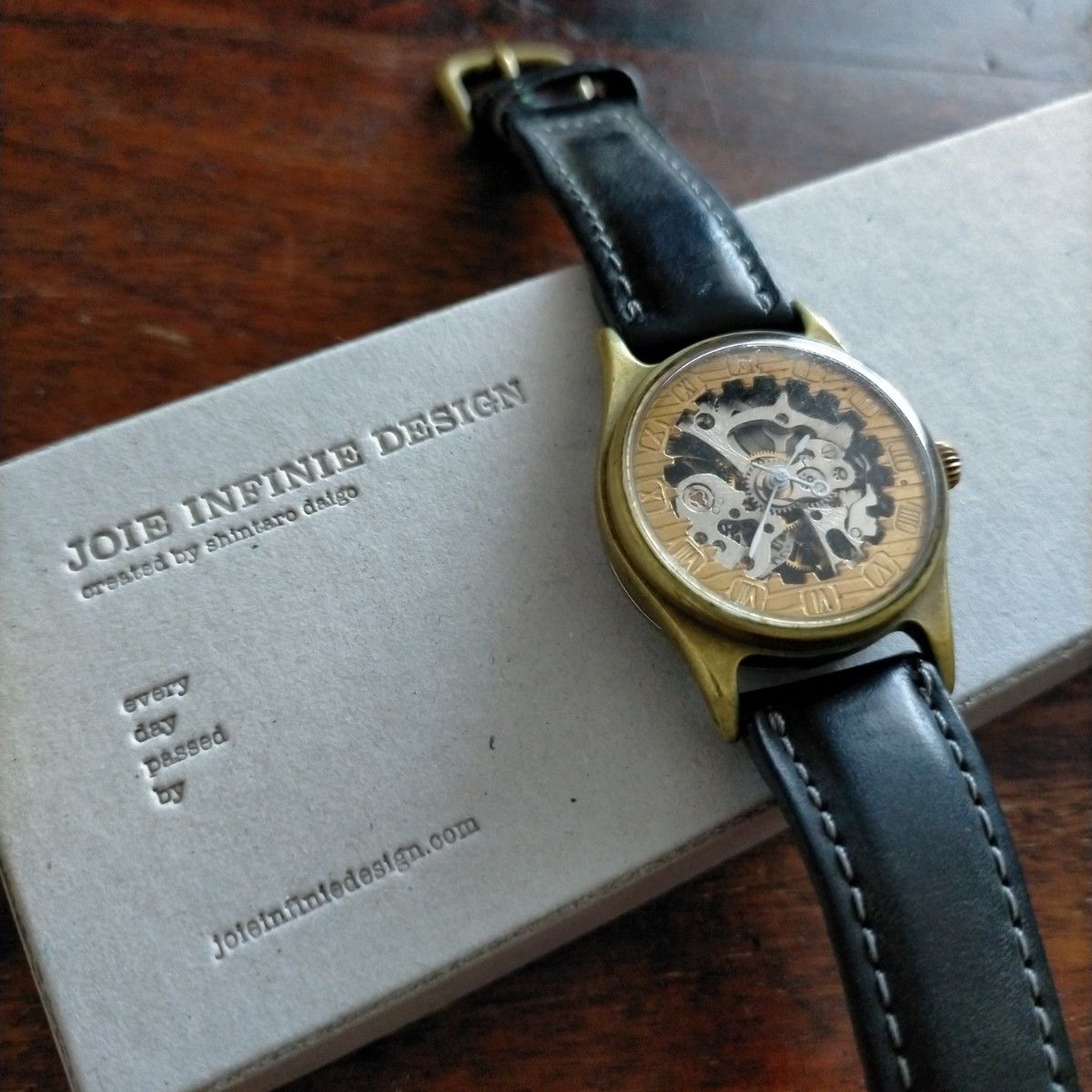 atelier coin スケルトン 機械式 手巻き 腕時計 ベルト ブラック