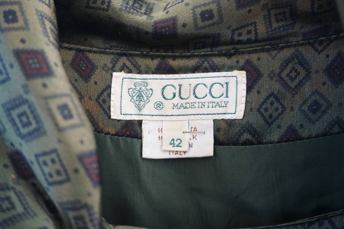 GUCCI/グッチ*シルク/絹*コート*ヴィンテージ/ビンテージ*サイズ42/XL相当*オーバーサイズ_画像6