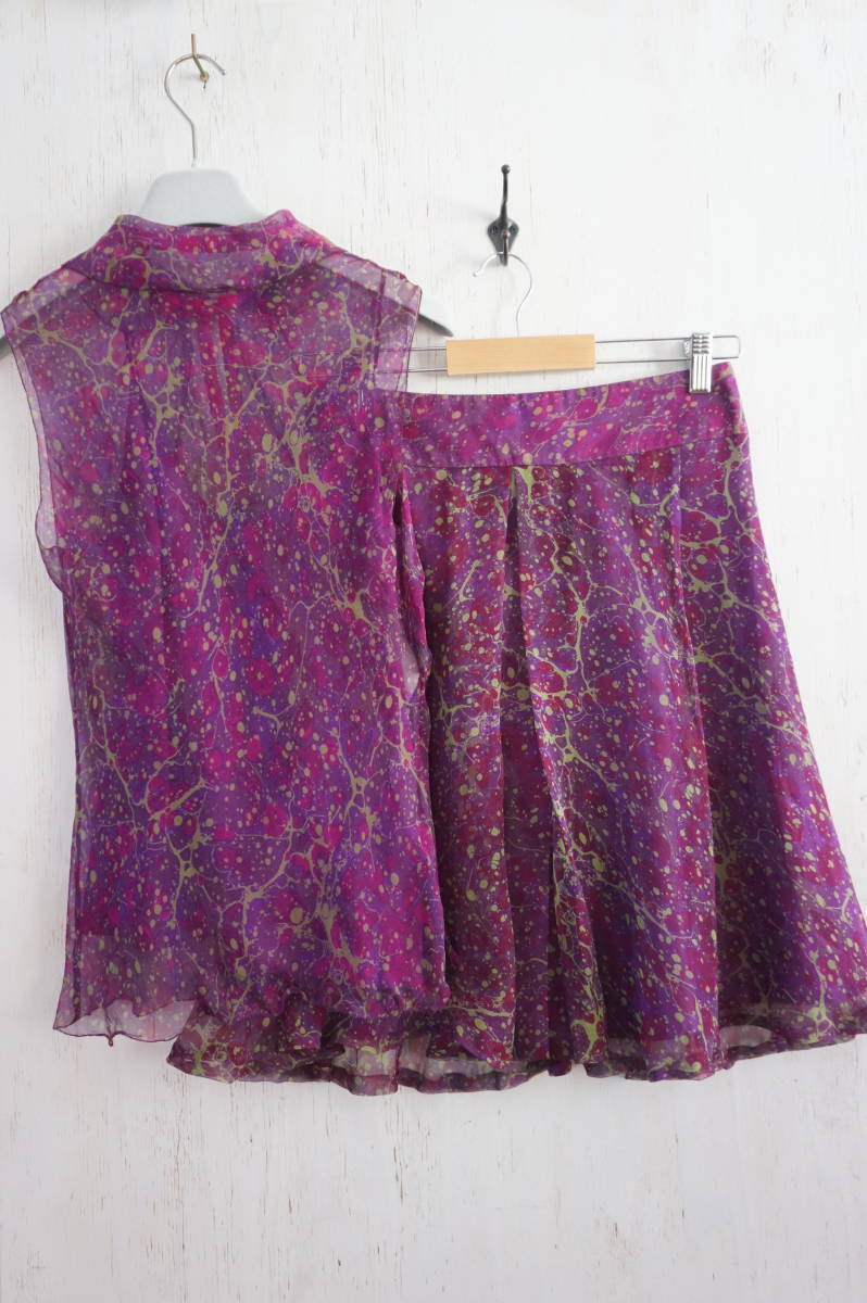 ALBERTA FERRETTI/ Alberta Ferretti * size 40/36/USA6* silk / silk * setup * tops / skirt * chiffon *