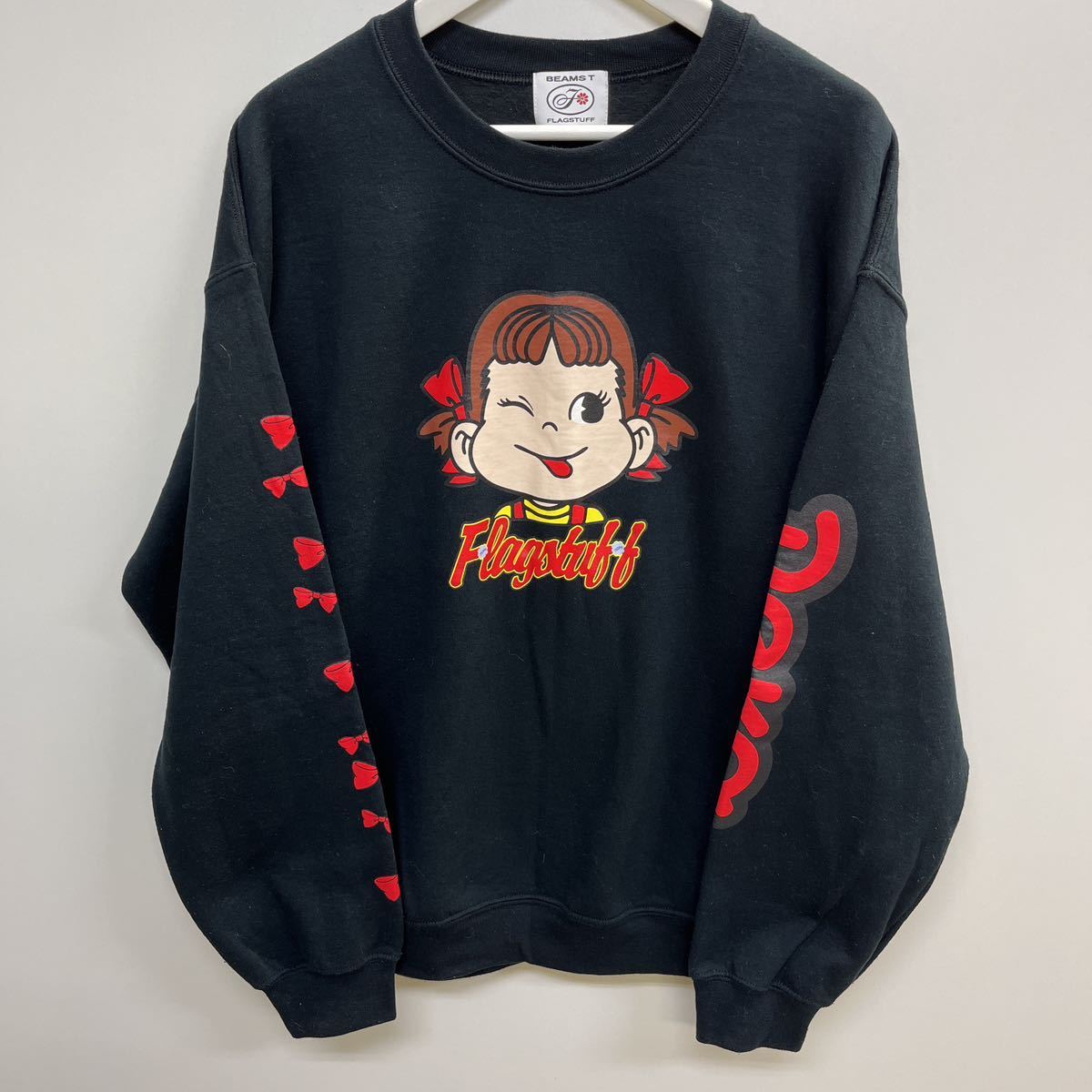 [ beautiful goods ]FLAGSTUFF×BEAMS Peko-chan collaboration sweat sweatshirt black size L