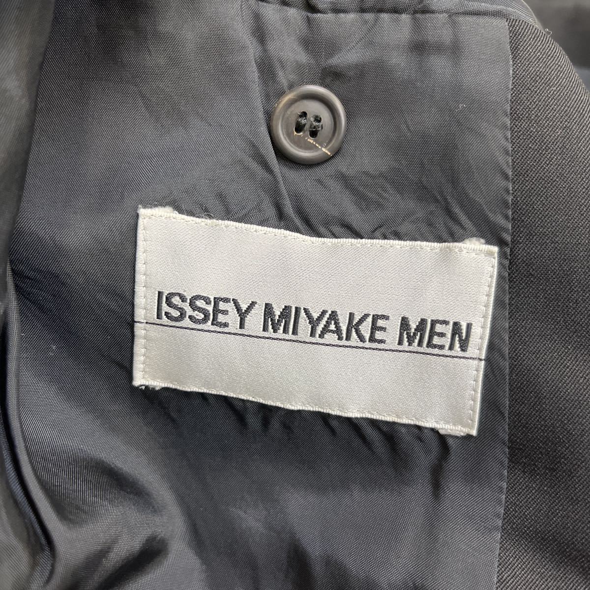 【オススメ】ISSEY MIYAKE MENノーカラージャケット　ブラック　サイズXL