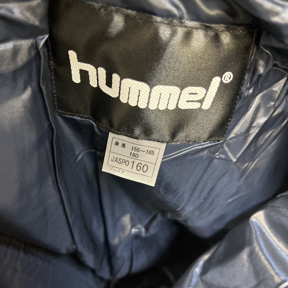 【美品】hummel中綿入軽量ベンチコート　ネイビー　サイズ160_画像3