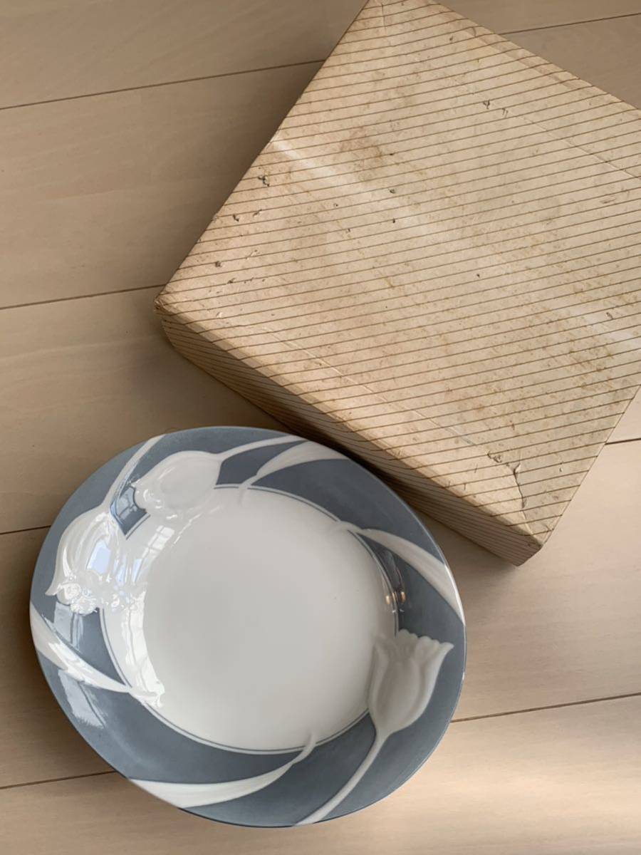 KANETO チューリップ 皿 ３枚 ３客 カレー皿 スープ皿 パスタ皿 洋食器 プレート レトロ 磁器 日本製 MADE INJ APAN ミナの画像5