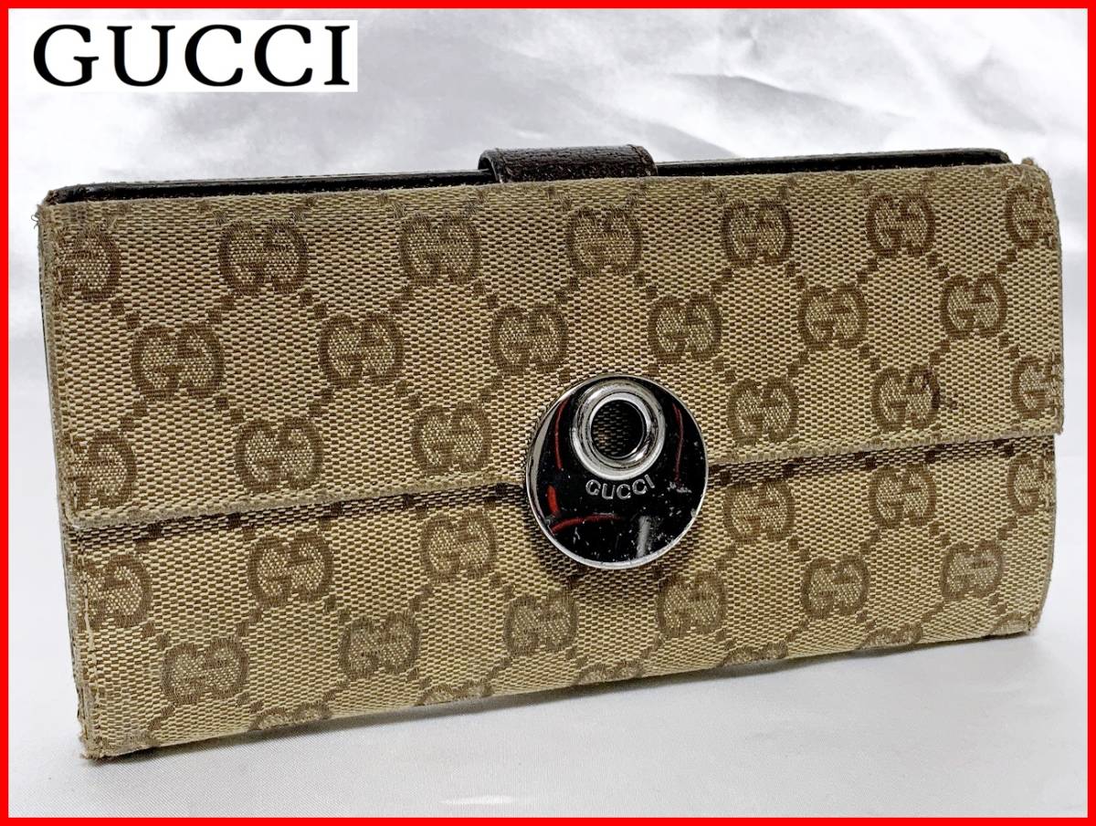 即決 GUCCI グッチ 二つ折り 長財布 ウォレット レディース メンズ mbs_画像1