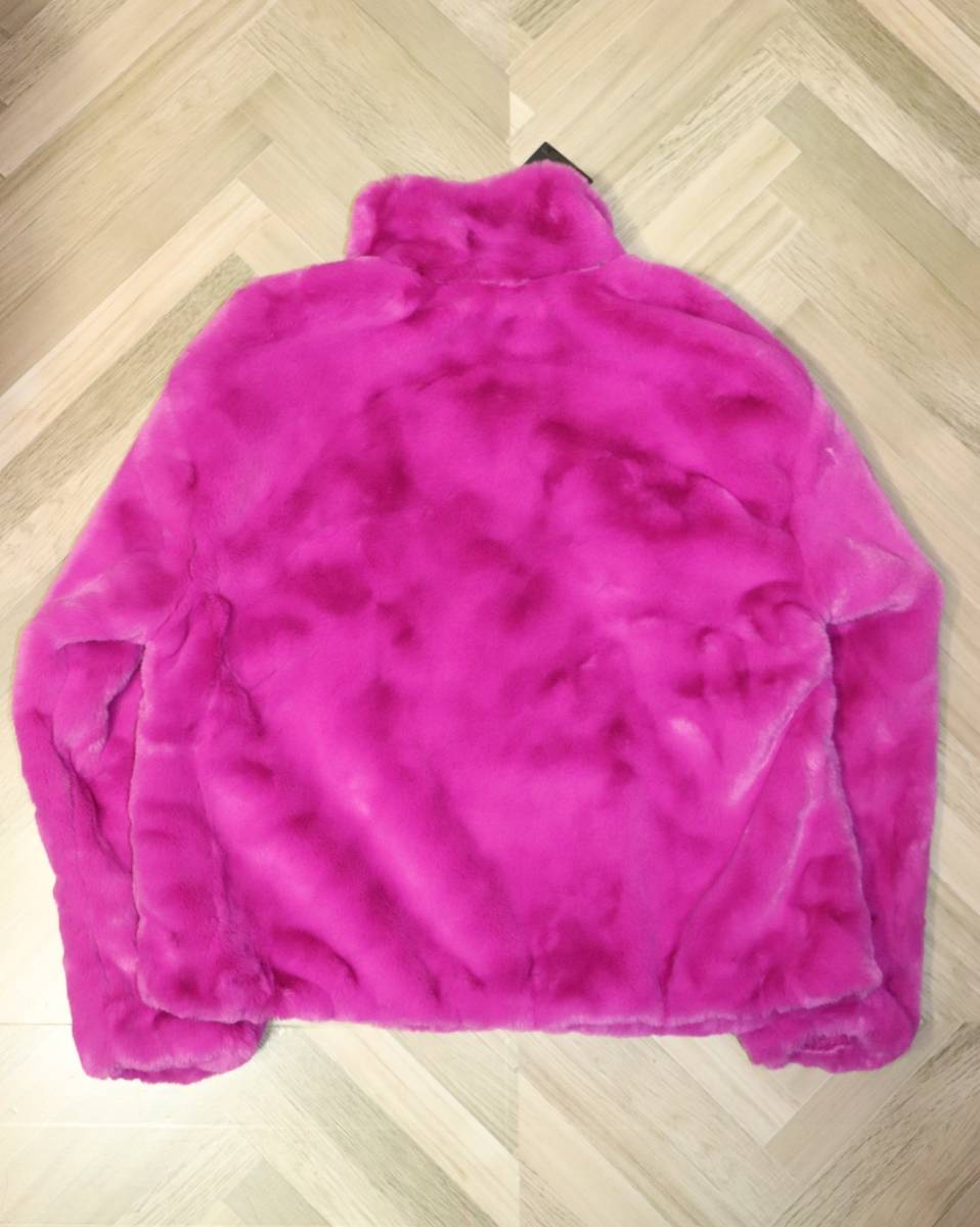 送料無料 特価即決【未使用】NIKE ★ WMNS FAUX FUR JACKET (Sサイズ) ★ ナイキ フェイク ファー ジャケット CU6559 ビッグスウッシュ_画像2