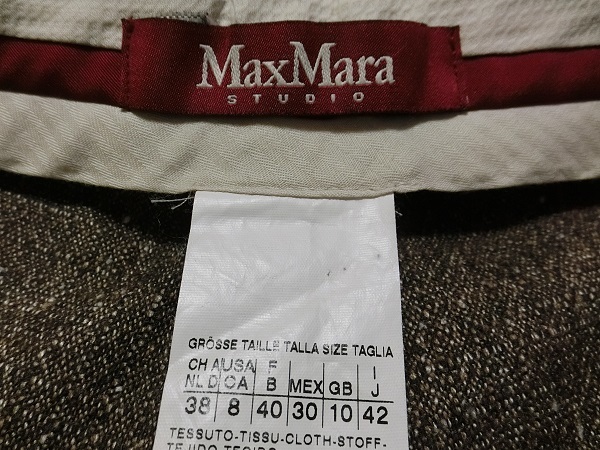 イタリア製　Max Mara　マックスマーラ　ツイード　２釦　パンツ　セットアップスーツ　ブラウン系　40/42_画像6