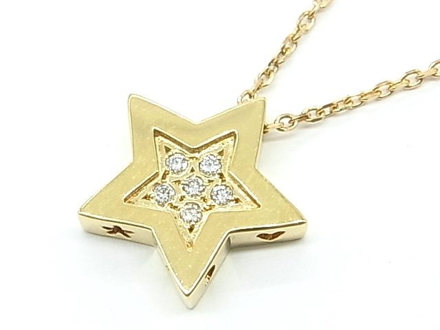 g16799 K18YG D0.07ct ネックレス USED 美品 4.9g 40cm