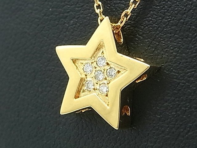 g16799 K18YG D0.07ct ネックレス USED 美品 4.9g 40cm