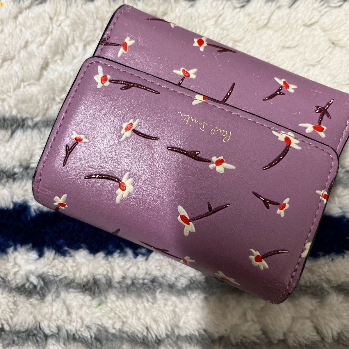 ポールスミス　Paul Smith  三つ折り財布　デイジー　ラベンダー　花柄