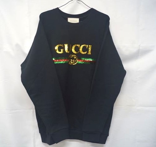 ◇ 美品 GUCCI / グッチ スパンコール ロゴ トレーナー タイガー