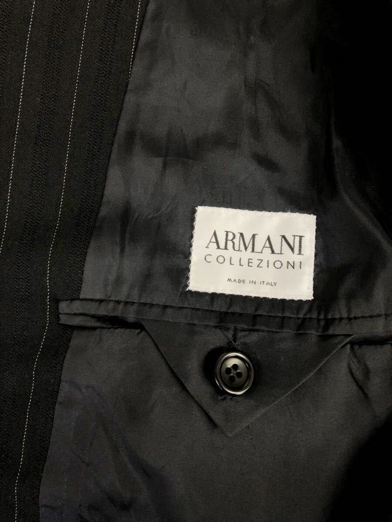 ARMANI Collezioni アルマーニ　メンズ　ブラック　ストライプ　スーツ　セットアップ　上下　50表記_画像3