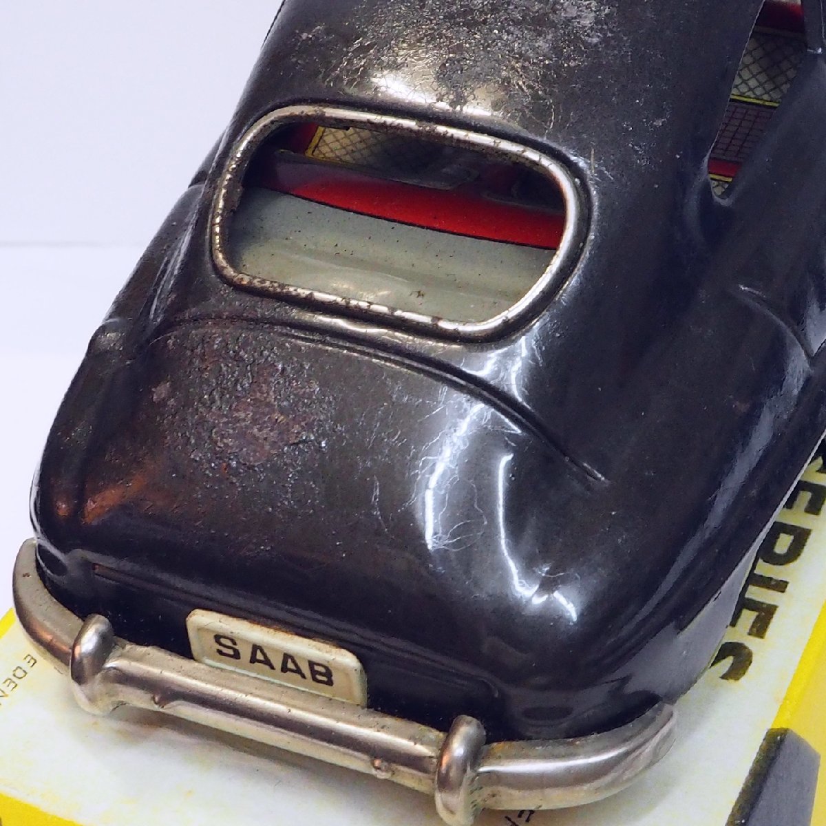 萬代屋 赤箱シリーズ 744【SAAB 93Bサーブ ダークグレー】ブリキ tin toy car ミニチュア自動車ミニカーBC BANDAIバンダイ(箱コピー)0046_画像8