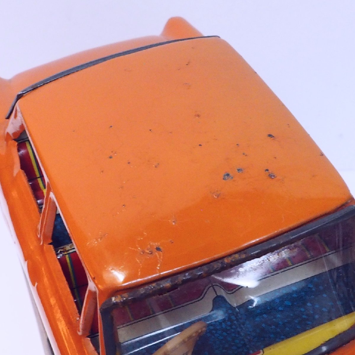  asahi игрушка [ Toyota Publica TOYOTA PUBLICA оранжевый orange ] жестяная пластина tin toy car миниатюра автомобиль миникар #ATC Asahi игрушка [ коробка. копирование ]0053