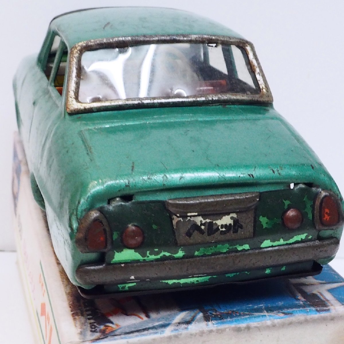  asahi игрушка [ Isuzu Bellett ISUZU Bellett зеленый зеленый ] жестяная пластина tin toy car миниатюра автомобиль миникар #ATC Asahi игрушка [ коробка. копирование ]0055
