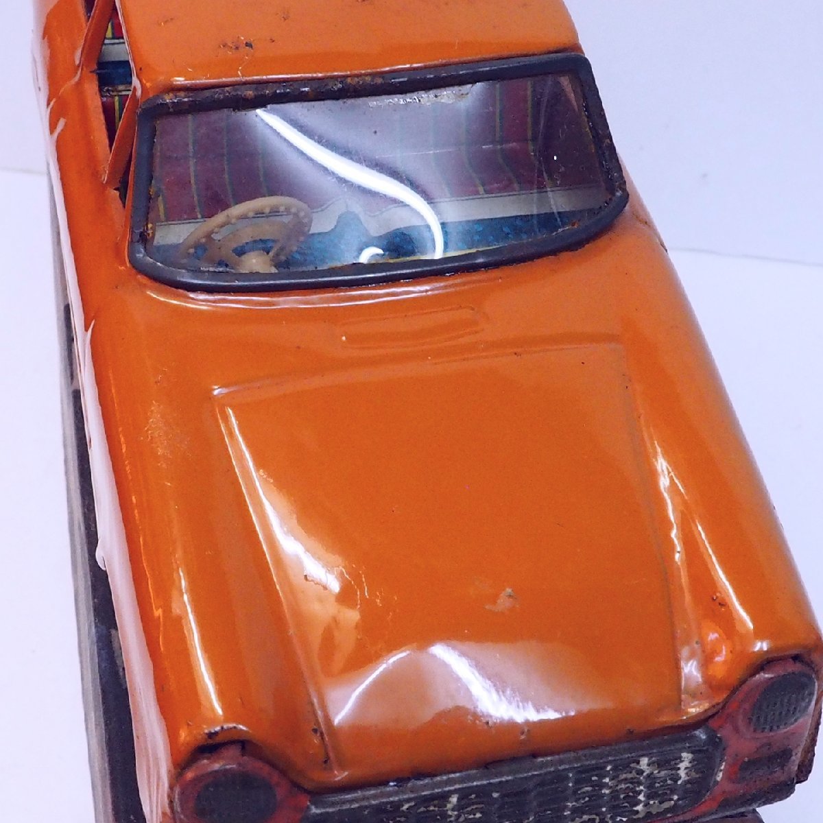  asahi игрушка [ Toyota Publica TOYOTA PUBLICA оранжевый orange ] жестяная пластина tin toy car миниатюра автомобиль миникар #ATC Asahi игрушка [ коробка. копирование ]0053