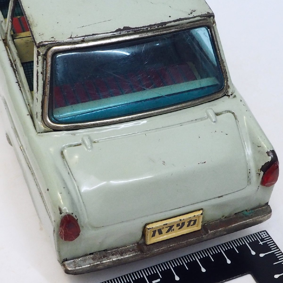 萬代屋【トヨタ パブリカ TOYOTA PUBLICA 黄緑グリーン】ブリキ ミニチュア自動車 tin toy car ■BC BANDAI赤箱バンダイ【本体のみ】0067_画像8