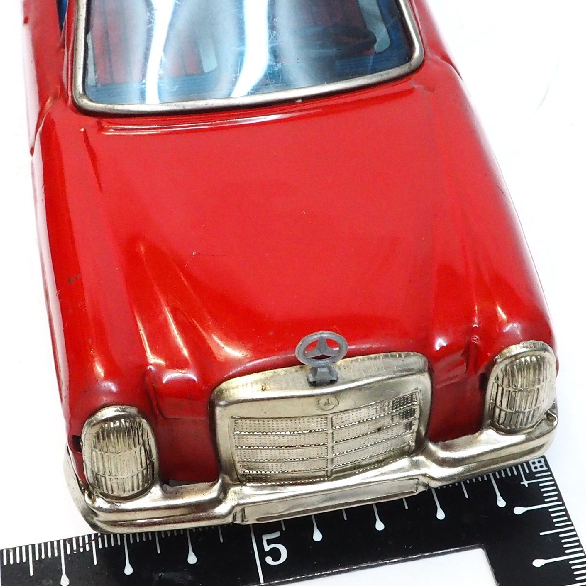 旧バンダイ【Mercedes Benz 250メルセデス ベンツ 赤 リモコン欠】ブリキtin toy car自動車ミニカー■萬代屋BC BANDAI赤箱【本体のみ】0092_画像6