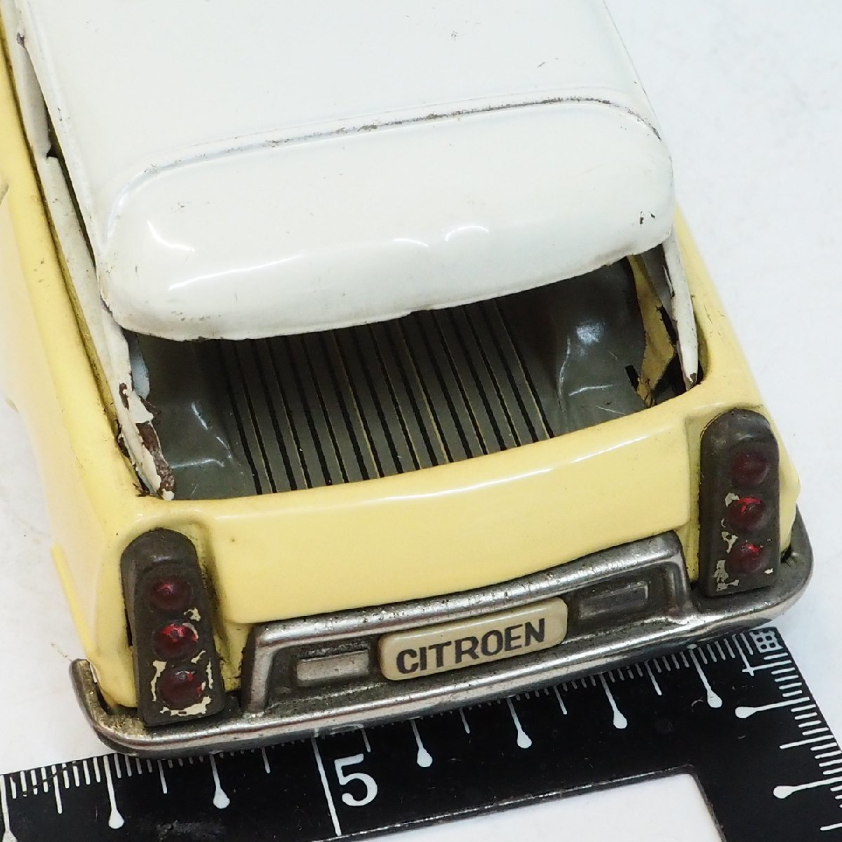 萬代屋【CITROEN DS19 Station Wagonシトロエン ステーション ワンゴン黄】ブリキtin toy car自動車BC BANDAI赤箱バンダイ【本体のみ】0105_画像8