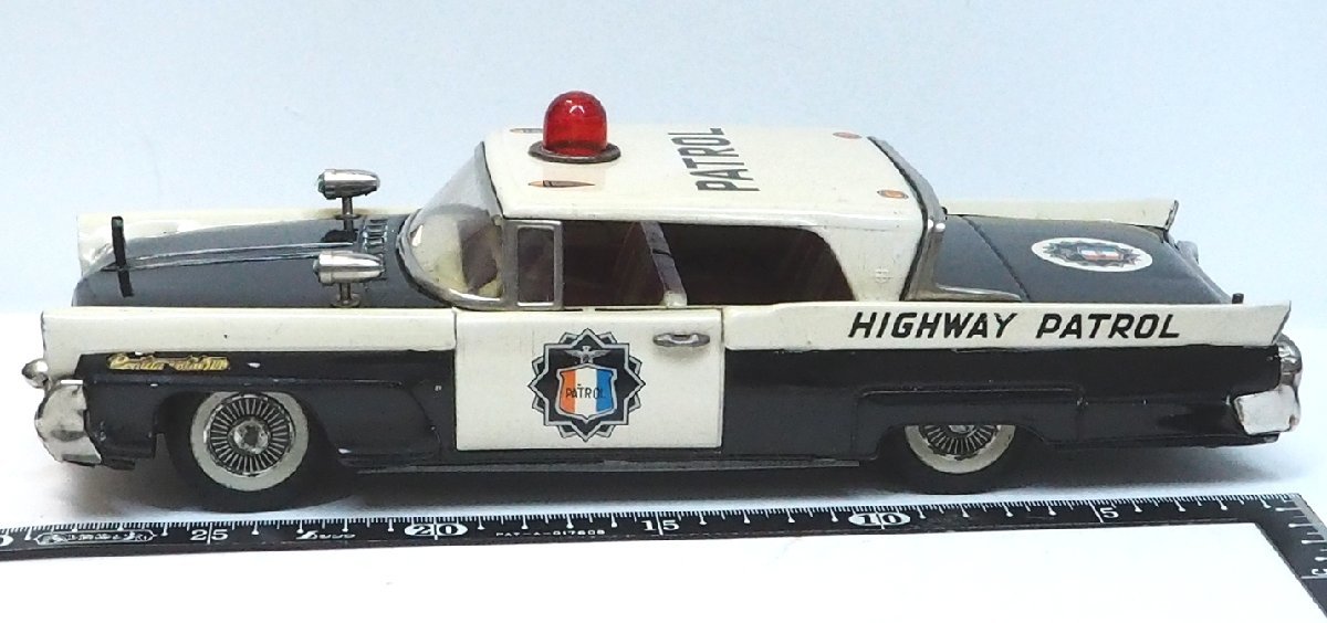 萬代屋LINCOLN CONTINENTAL HIGHWAY PATROLリンカーン コンチネンタル パトカー大サイズtin toy carブリキBC BANDAI赤箱バンダイ(箱無)0143_画像5