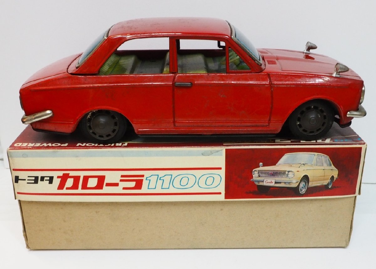 米澤玩具【TOYOTA COROLLA 初代トヨタ カローラ 1100 赤】ブリキ tin toy car ミニチュア自動車ミニカー■ヨネザワYonezawa【箱付】0035の画像5