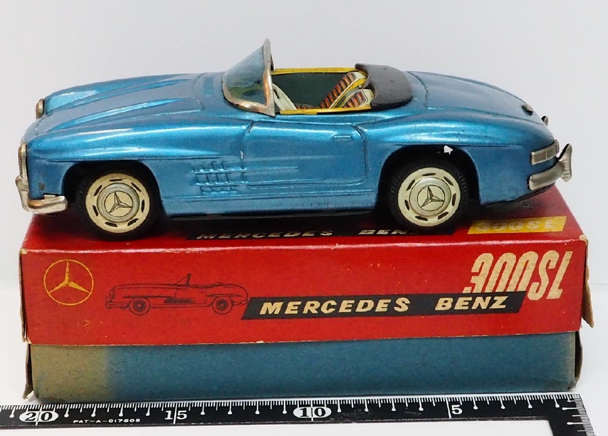 米澤玩具【MERCEDES-BENZ 300SLメルセデス ベンツ ロードスター青ブルー】ブリキtin toy car自動車ミニカー■ヨネザワYonezawa【箱付】0040_画像３