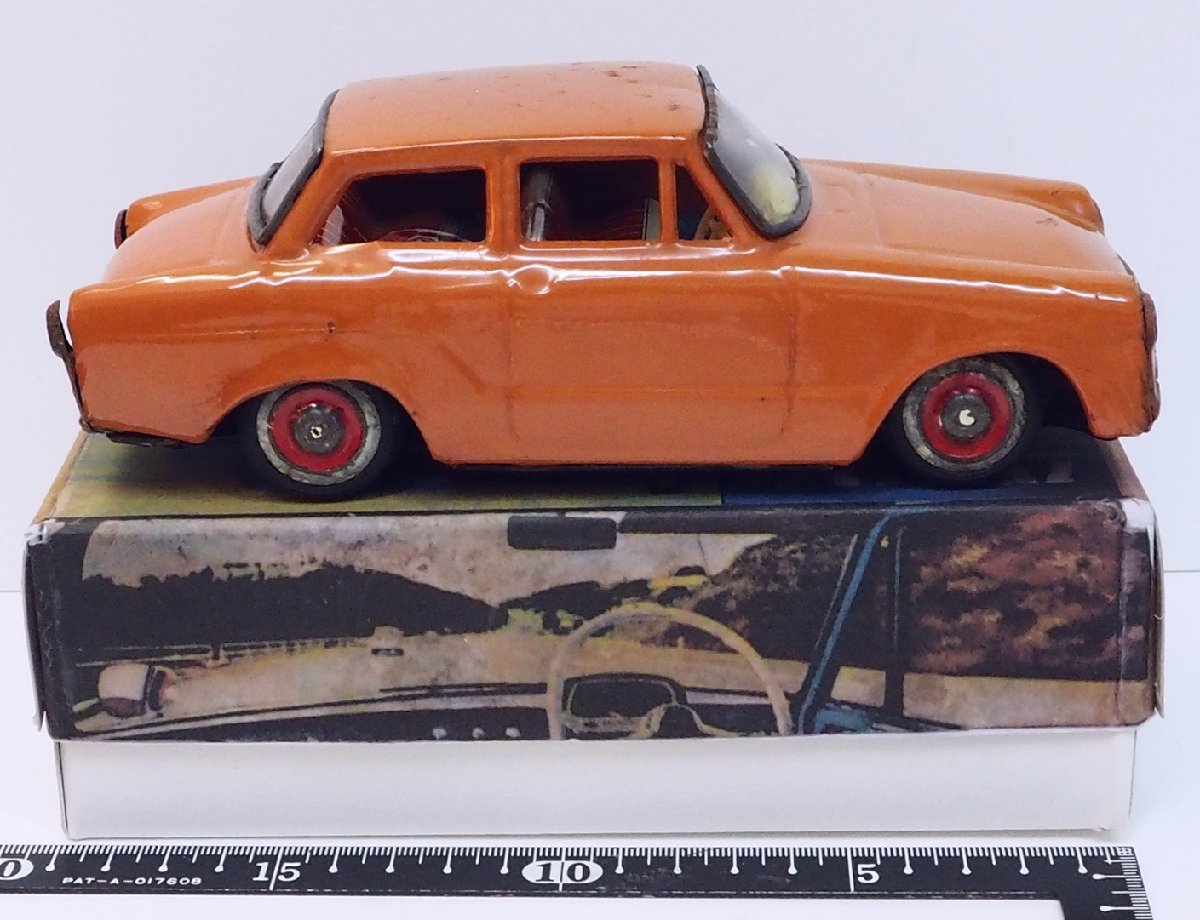  asahi игрушка [ Toyota Publica TOYOTA PUBLICA оранжевый orange ] жестяная пластина tin toy car миниатюра автомобиль миникар #ATC Asahi игрушка [ коробка. копирование ]0053