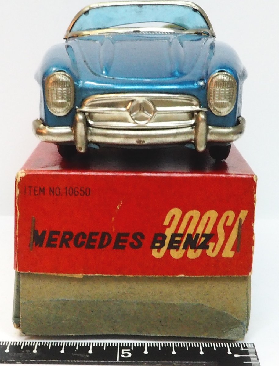 米澤玩具【MERCEDES-BENZ 300SLメルセデス ベンツ ロードスター青ブルー】ブリキtin toy car自動車ミニカー■ヨネザワYonezawa【箱付】0040の画像2