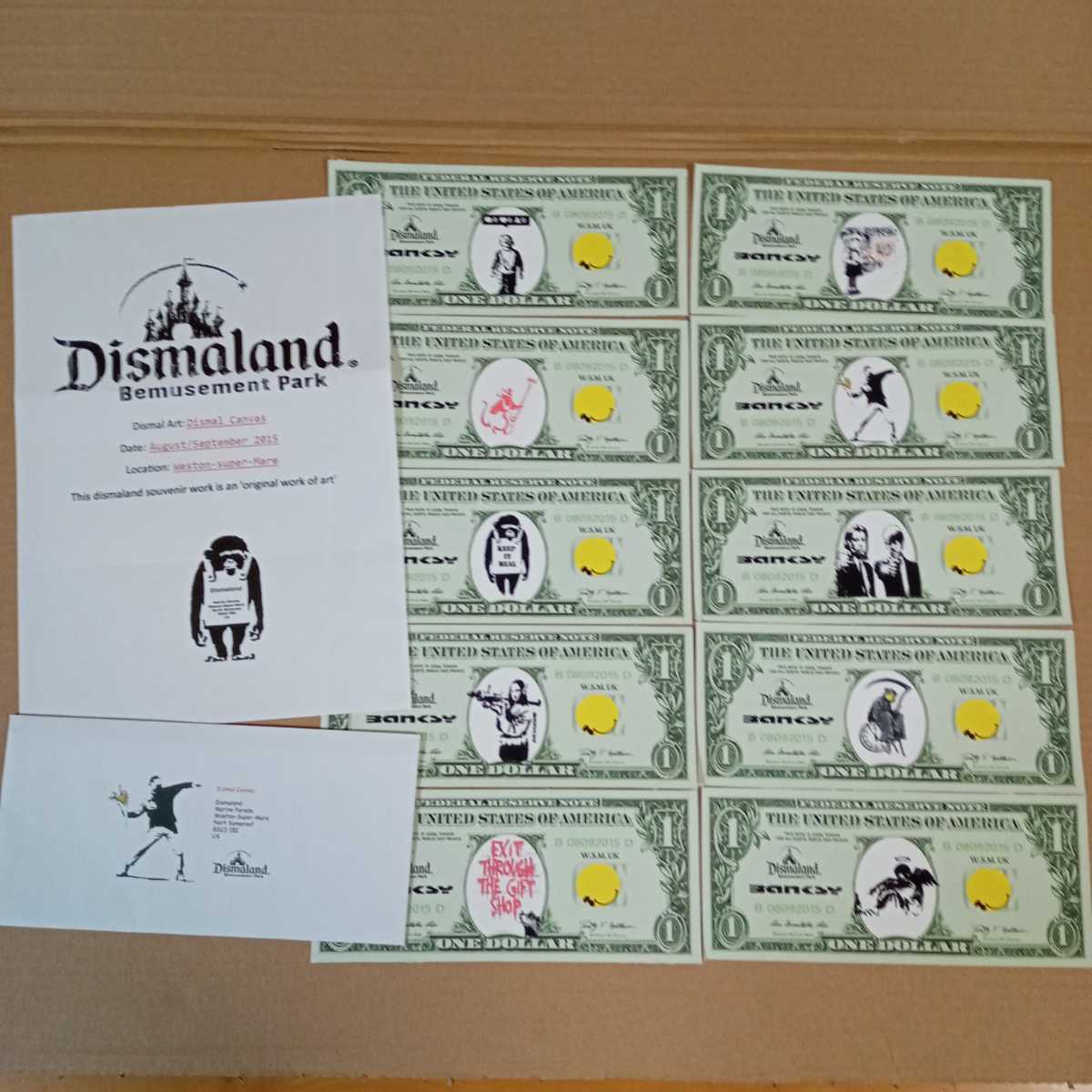 バンクシー banksy ディズマランド 1 Dollar Canvas 10枚セット COA
